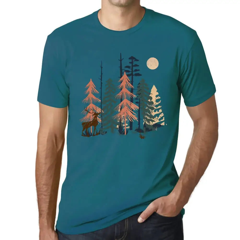 Men's Graphic T-Shirt Nature Forest Moon Eco-Friendly Limited Edition Short Sleeve Tee-Shirt Vintage Birthday Gift Novelty