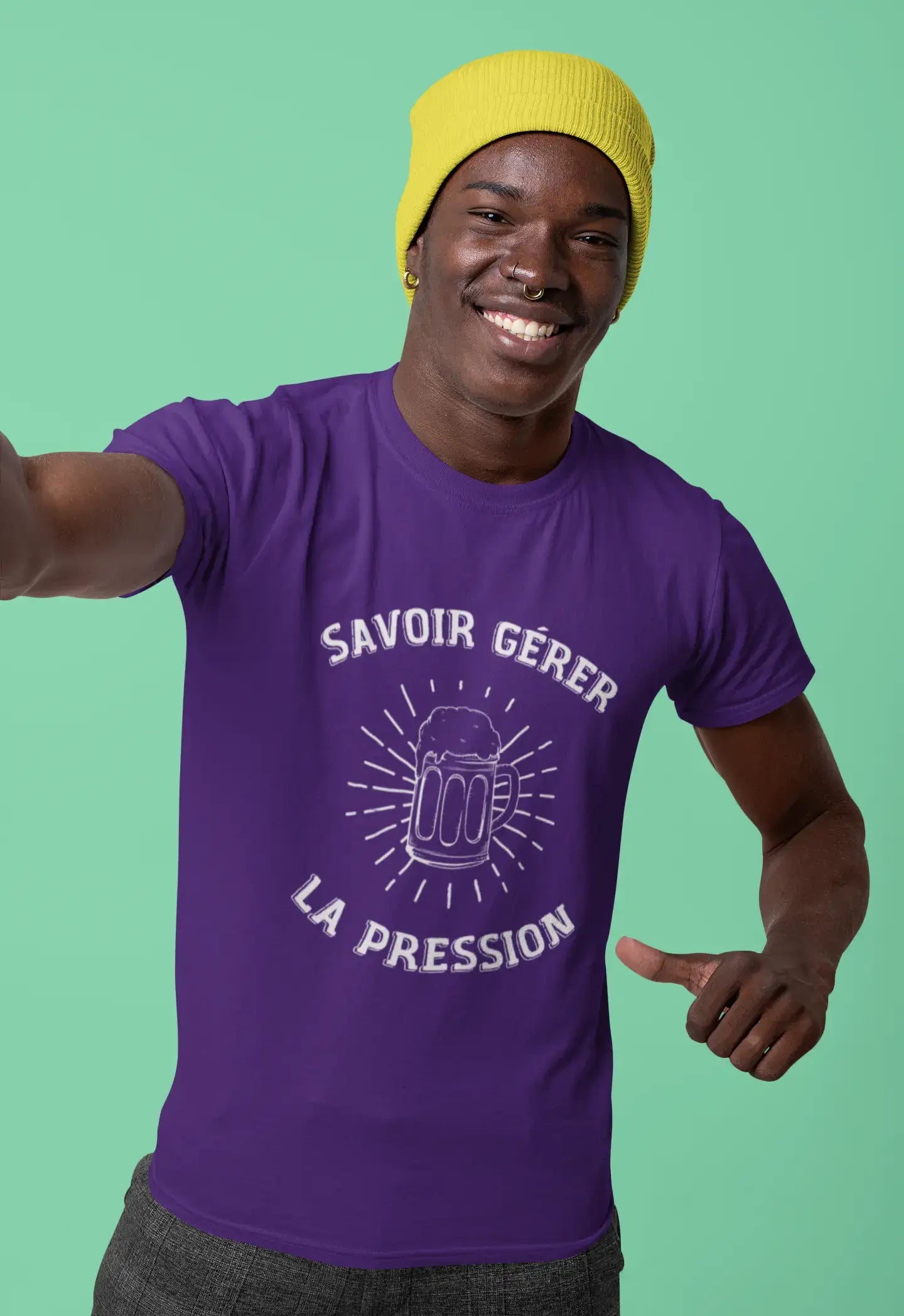 Men's Graphic T-Shirt Savoir Gérer la Pression Idea Gift