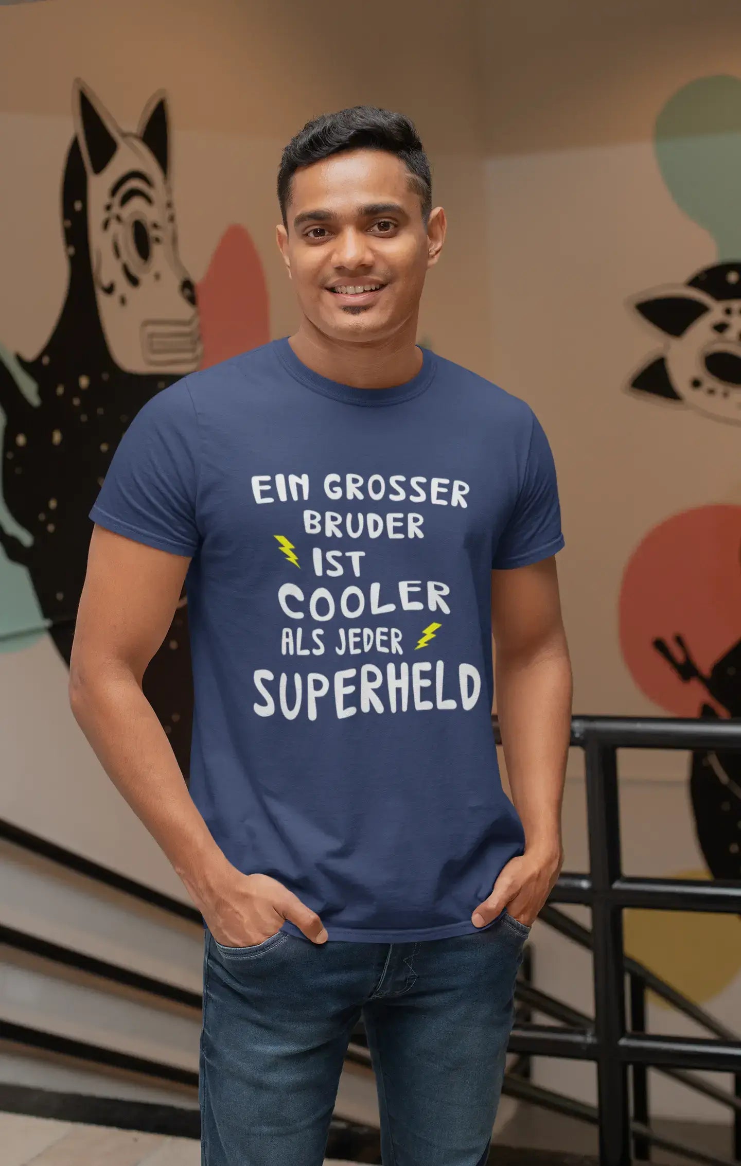 T-shirt <span>graphique</span> <span>homme</span> Grosser Bruder Cooler Superheld idée <span>cadeau</span>