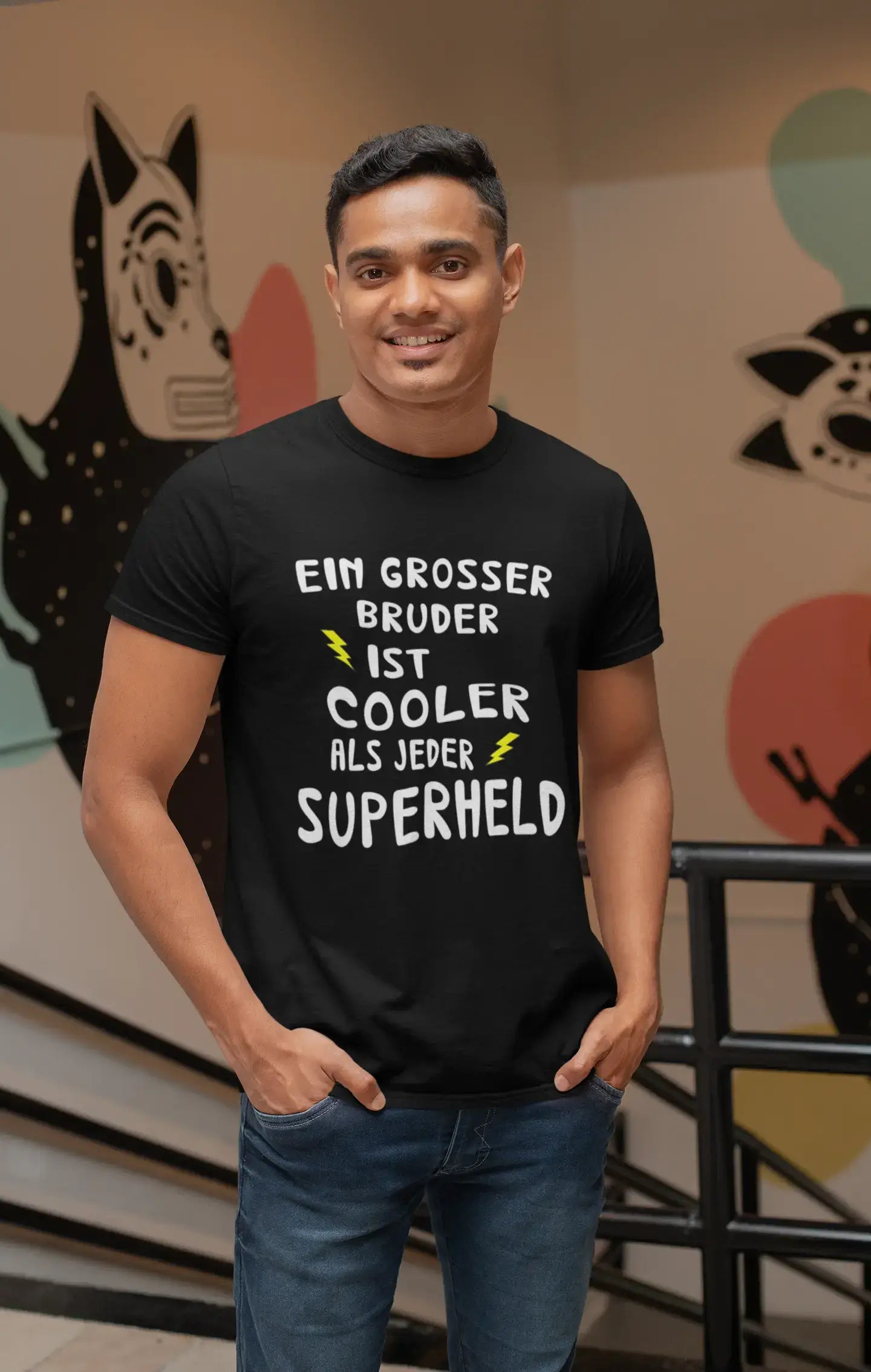 T-shirt <span>graphique</span> <span>homme</span> Grosser Bruder Cooler Superheld idée <span>cadeau</span>