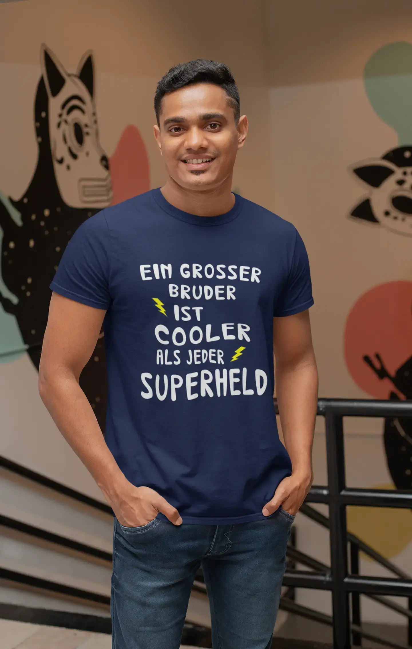 T-shirt <span>graphique</span> <span>homme</span> Grosser Bruder Cooler Superheld idée <span>cadeau</span>