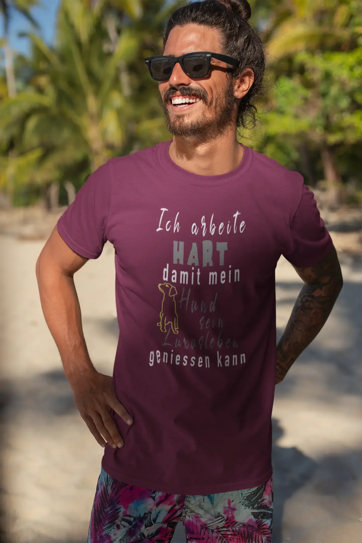 Men's Graphic T-Shirt Hund Luxusleben Idea Gift