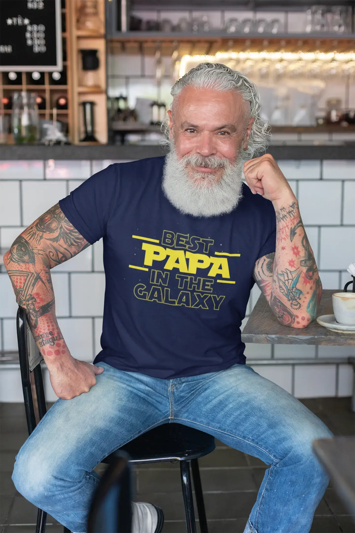 Men's Graphic T-Shirt Best Papa In The Galaxy Gift Idea