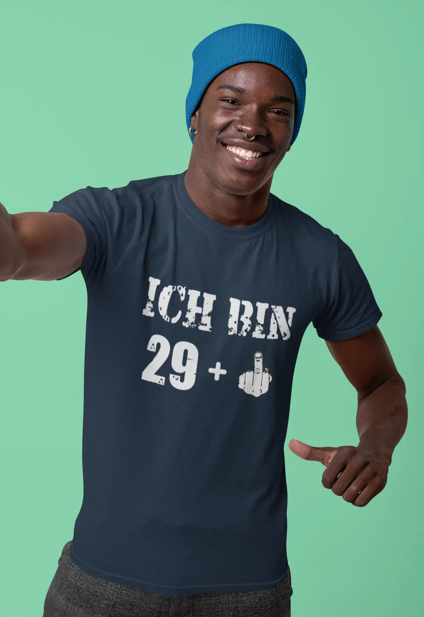 Men's Graphic T-Shirt Ich bin 29 plus Mittelfinger Gift Idea