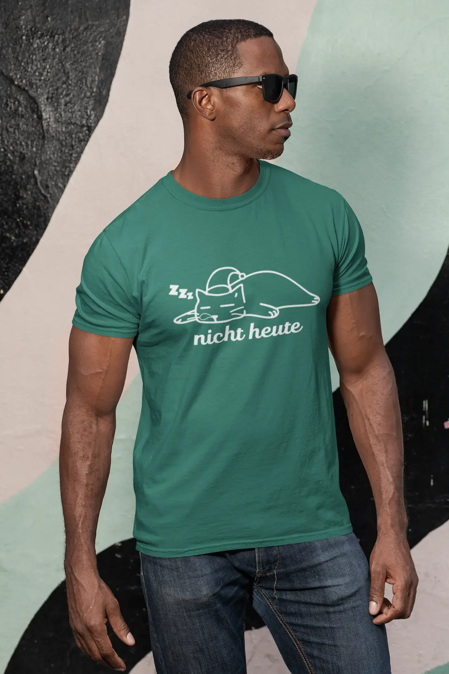 Men's Graphic T-Shirt Nicht Heute Katze Gift Idea