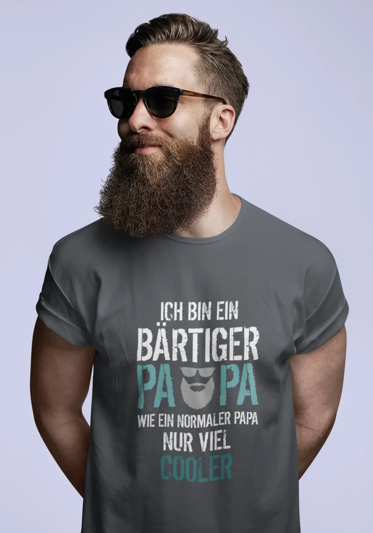 Men’s Graphic T-Shirt Ich bin ein Bärtiger Papa - nur cooler Military Green Gift Idea