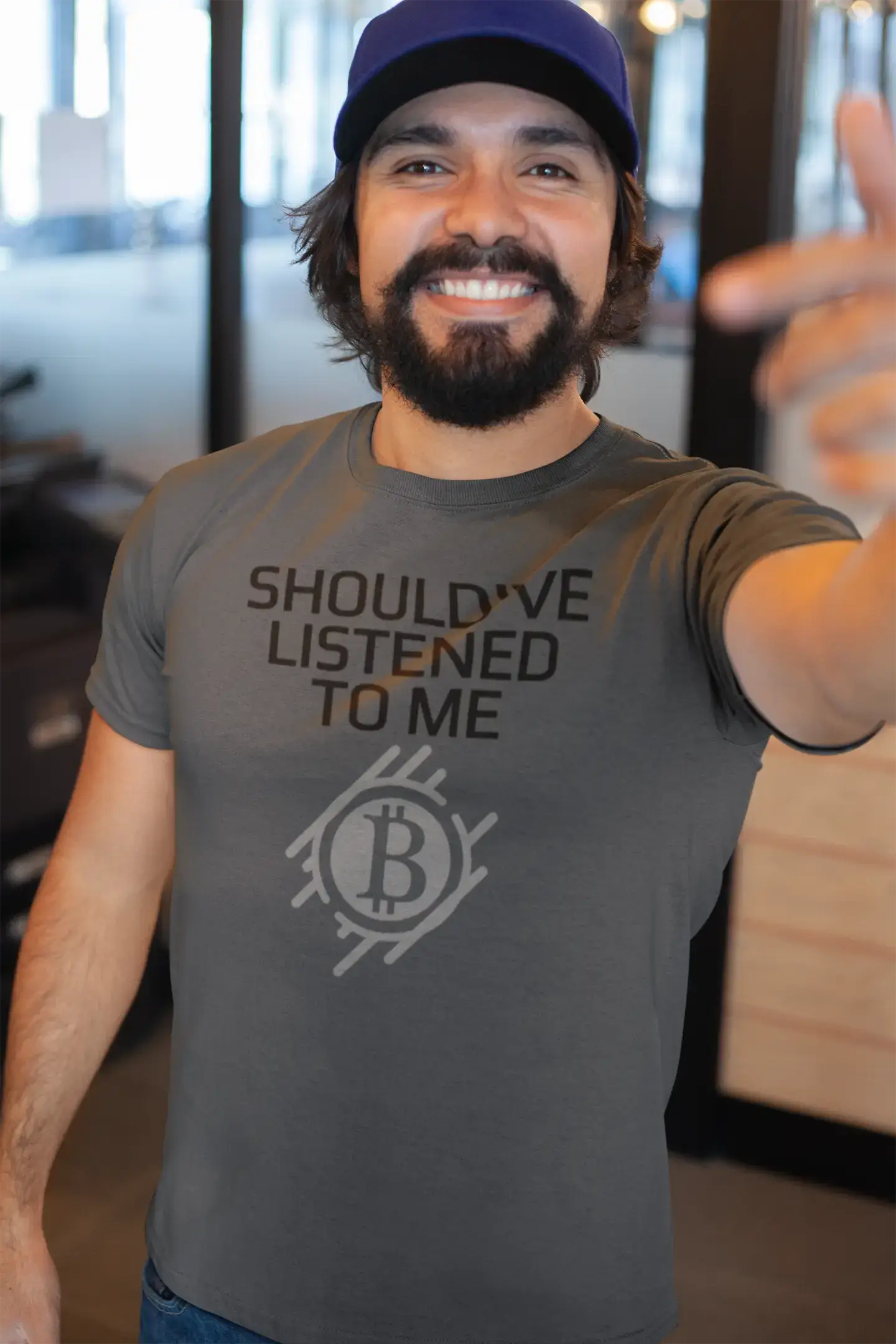 Men’s Graphic T-Shirt Should've Listened To Me Bitcoin T-Shirt Crypto Tee Traders Gift Idea Military Green Gift Idea