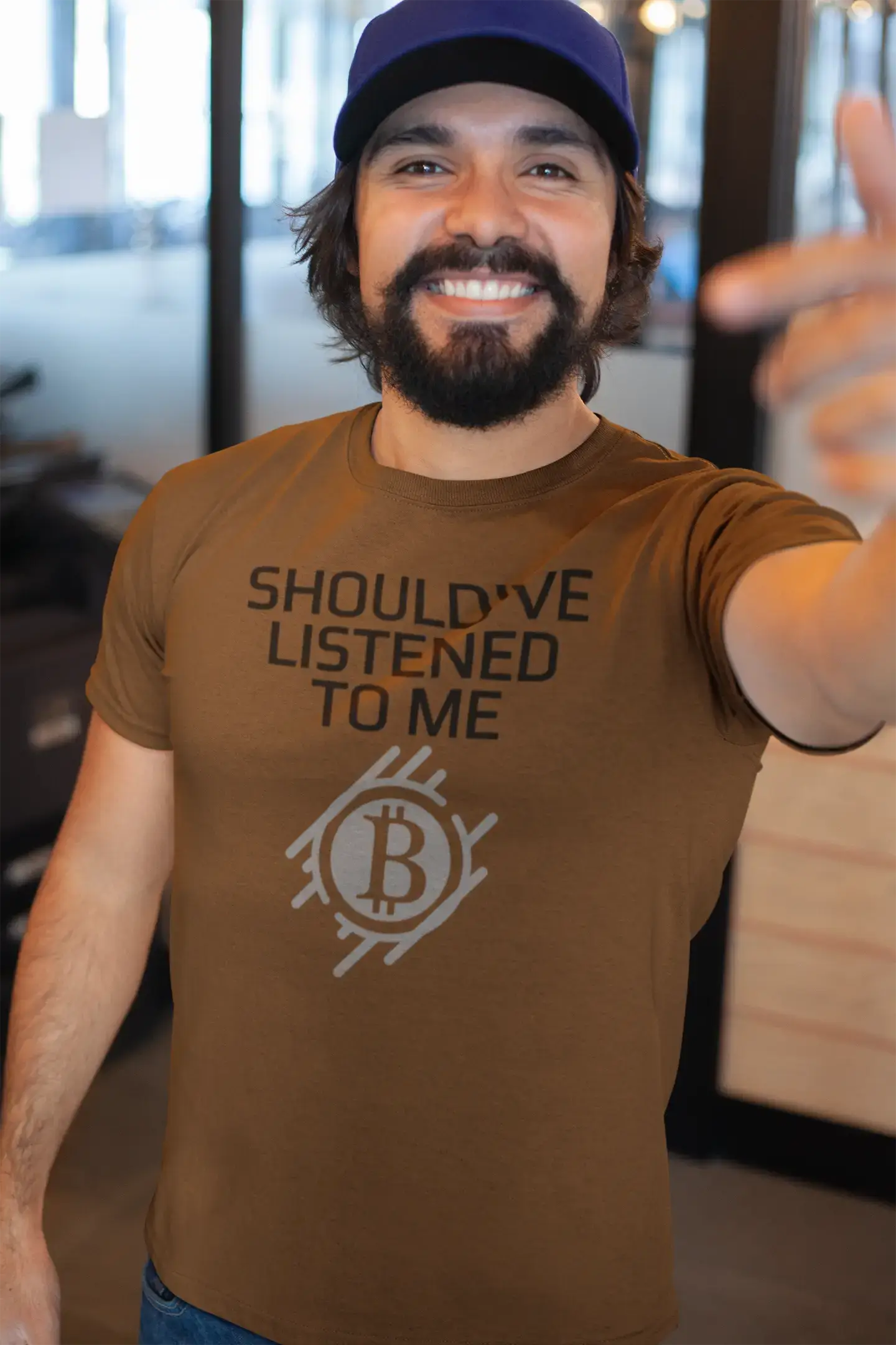 Men’s Graphic T-Shirt Should've Listened To Me Bitcoin T-Shirt Crypto Tee Traders Gift Idea Military Green Gift Idea