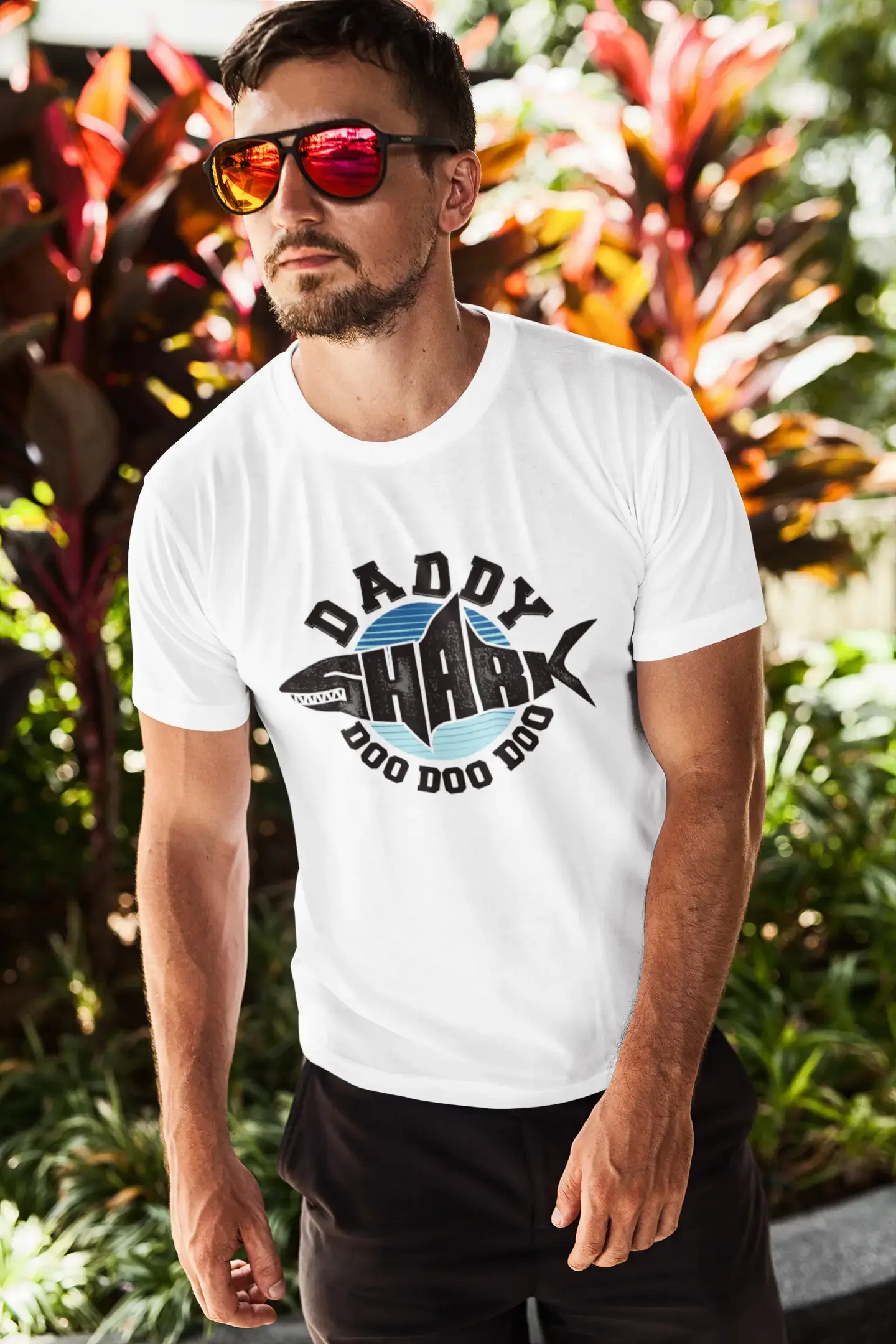 ULTRABASIC Men's T-Shirt Daddy Shark Doo Doo Doo Casual Birthday Gift Father's Day