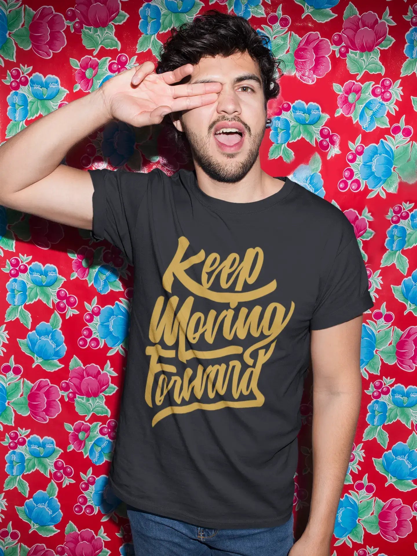 T-shirt pour hommes Keep Moving Forward Apparel Vintage Graphic Tee Cadeau d'anniversaire