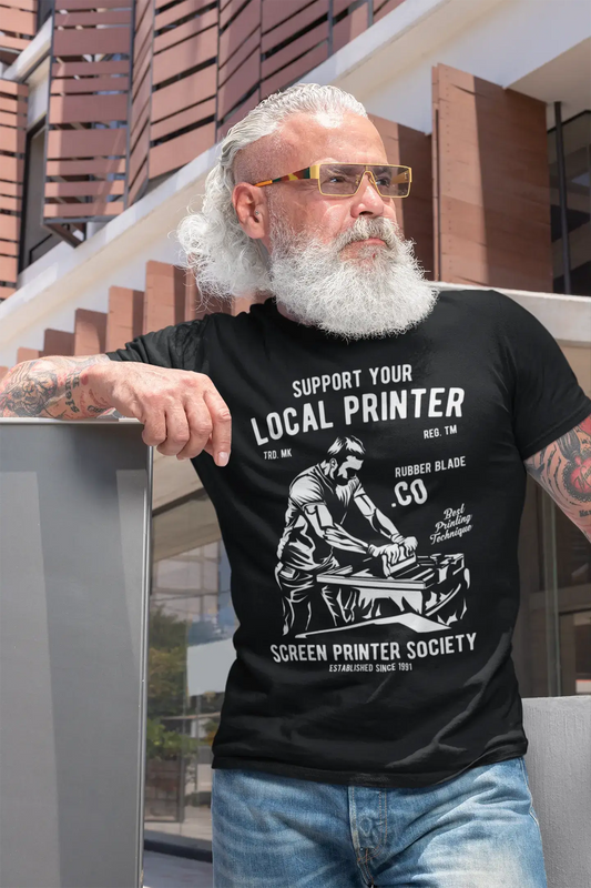 ULTRABASIC Support Your Local Printer Men's T-Shirt - Screen Printer Society