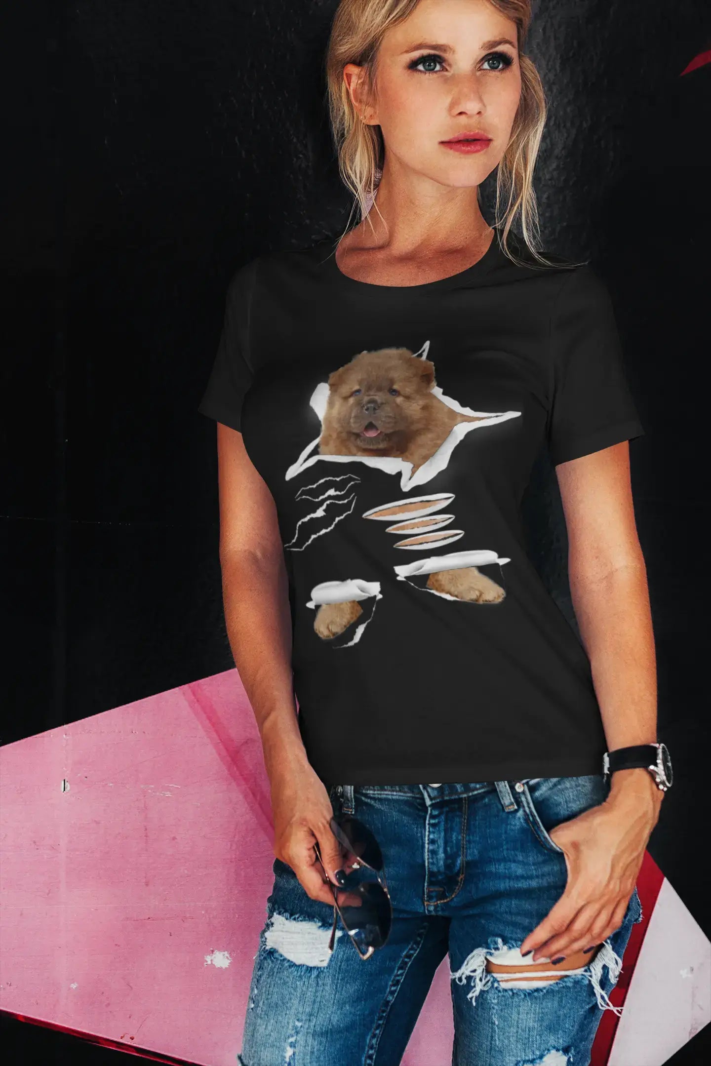 ULTRABASIC Women's Organic T-Shirt - Chow Chow - Funny Dog Shirt - Dog Clothes