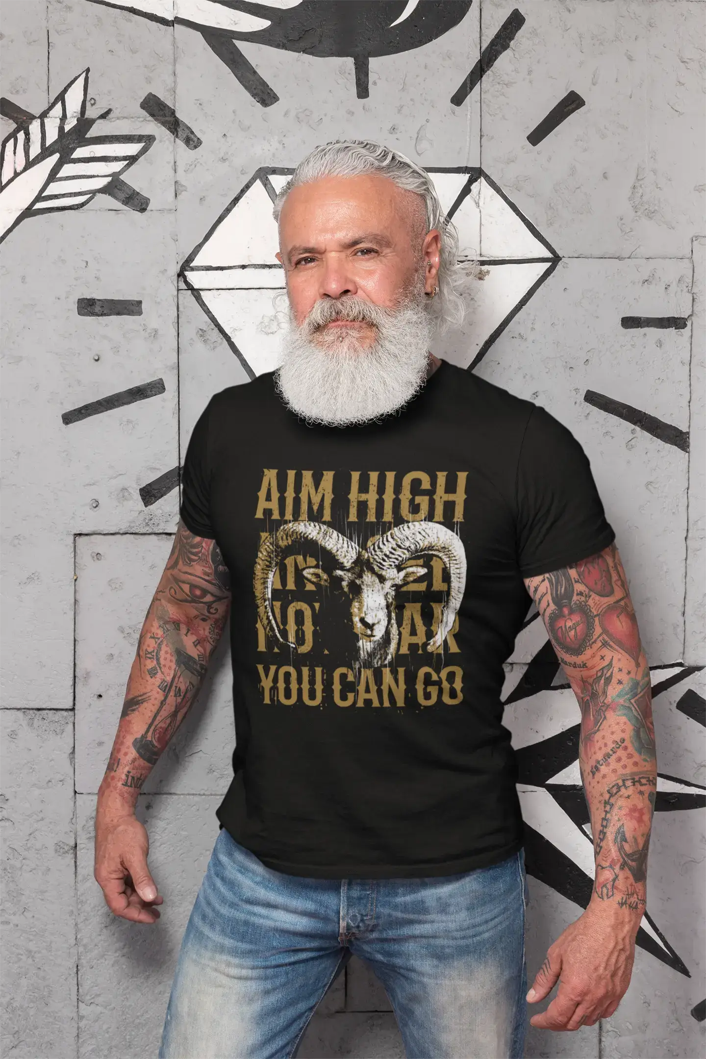 ULTRABASIC Men's Graphic T-Shirt Aim High Goat Shirt - Greatest of All Times Tee