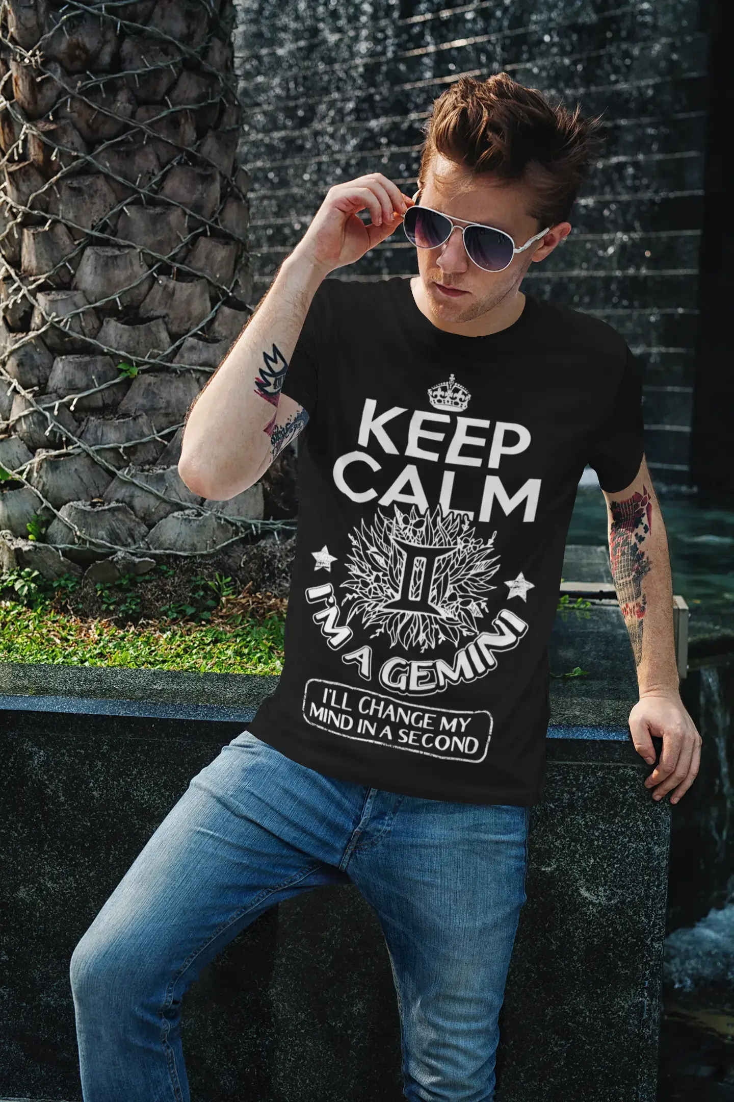 ULTRABASIC Men's T-Shirt Keep Calm I'm a Gemini - Birthday Zodiac Sign Shirt