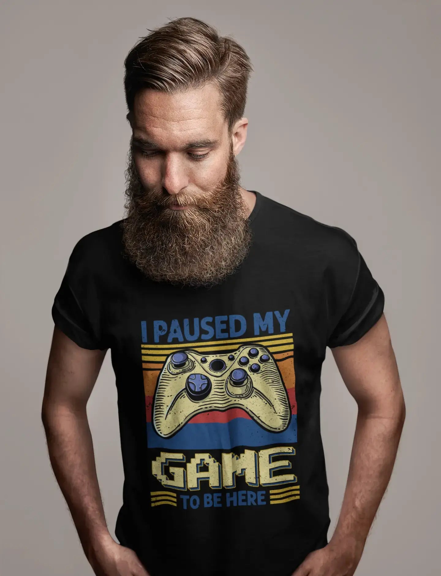 ULTRABASIC Men's Graphic T-Shirt I Paused My Game To Be Here - Gaming Quote