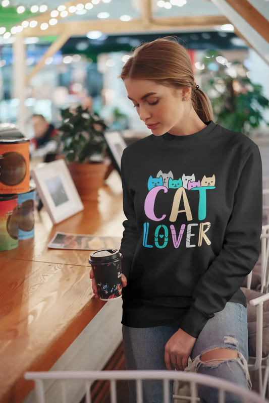 ULTRABASIC Damen-Sweatshirt Cat Lover – Kätzchen-lustiger Pullover für Damen