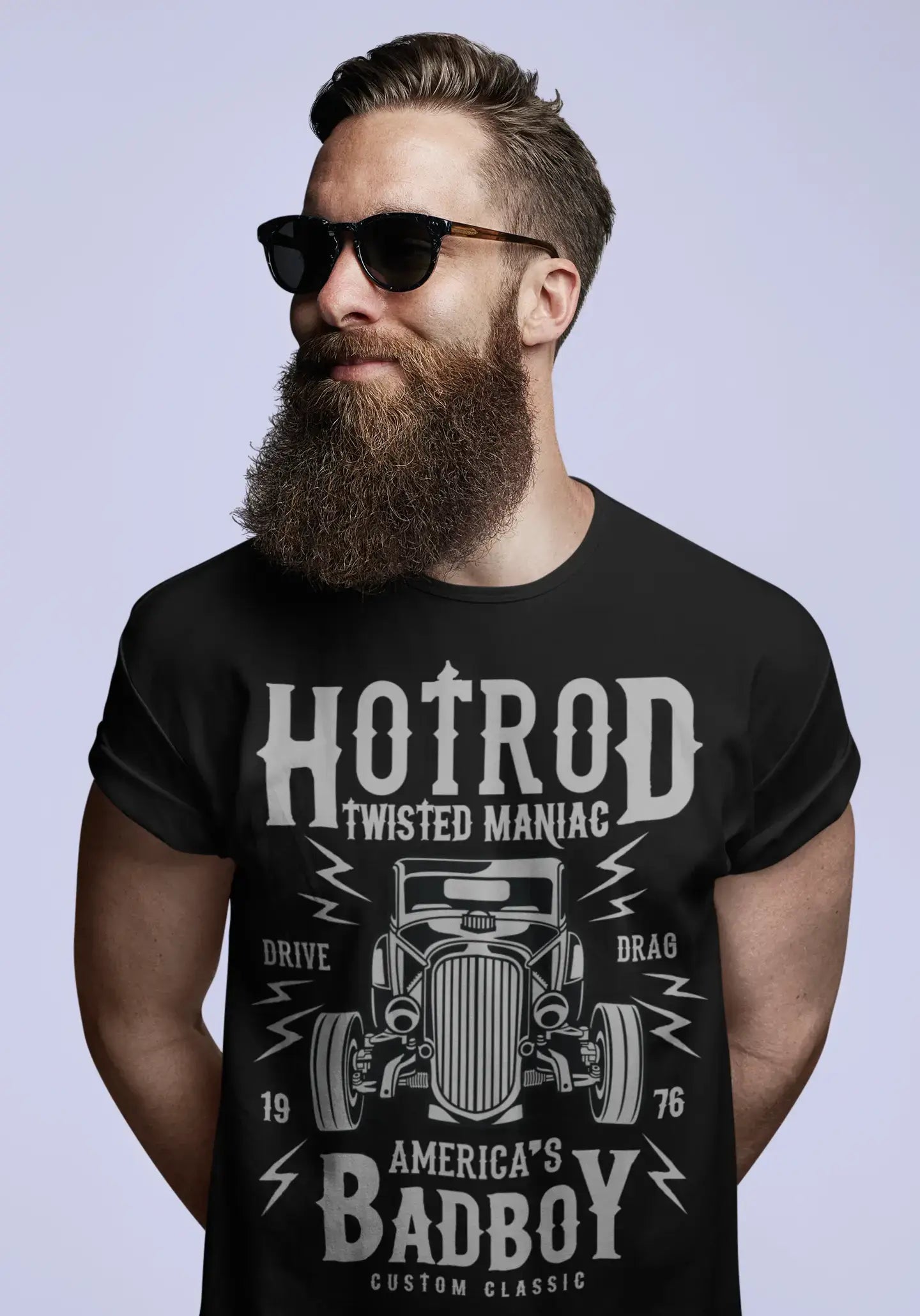 ULTRABASIC Herren-Grafik-T-Shirt Hotrod Twisted Maniac – Amerikas Badboy Custom Classic