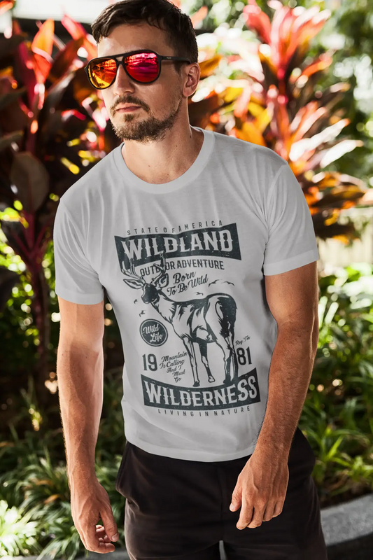 ULTRABASIC Herren T-Shirt State of America Wild Land – Born To Be Wild – Deer Adventure T-Shirt