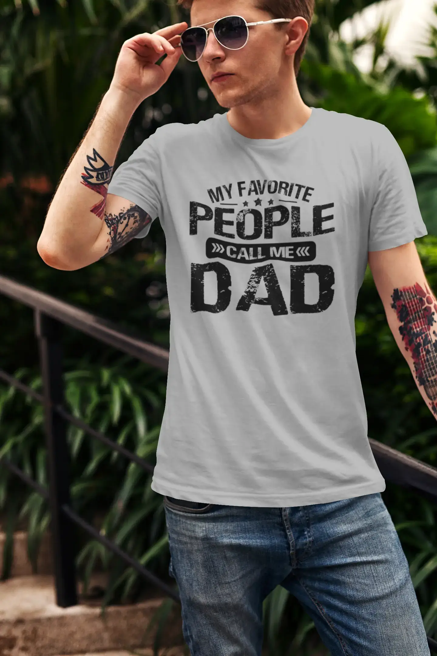 ULTRABASIC Men's Graphic T-Shirt My Favorite People Call Me Dad - Father's Day