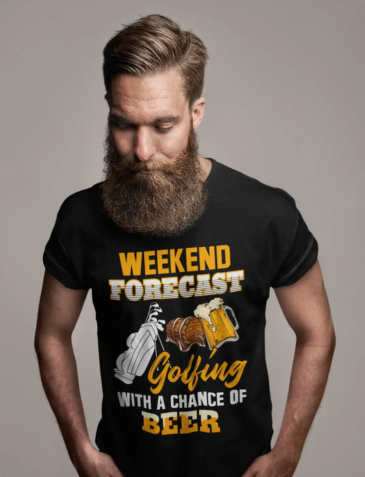 ULTRABASIC Herren T-Shirt Weekend Forecast Golfing With a Chance of Beer – Trinkliebhaber-T-Shirt