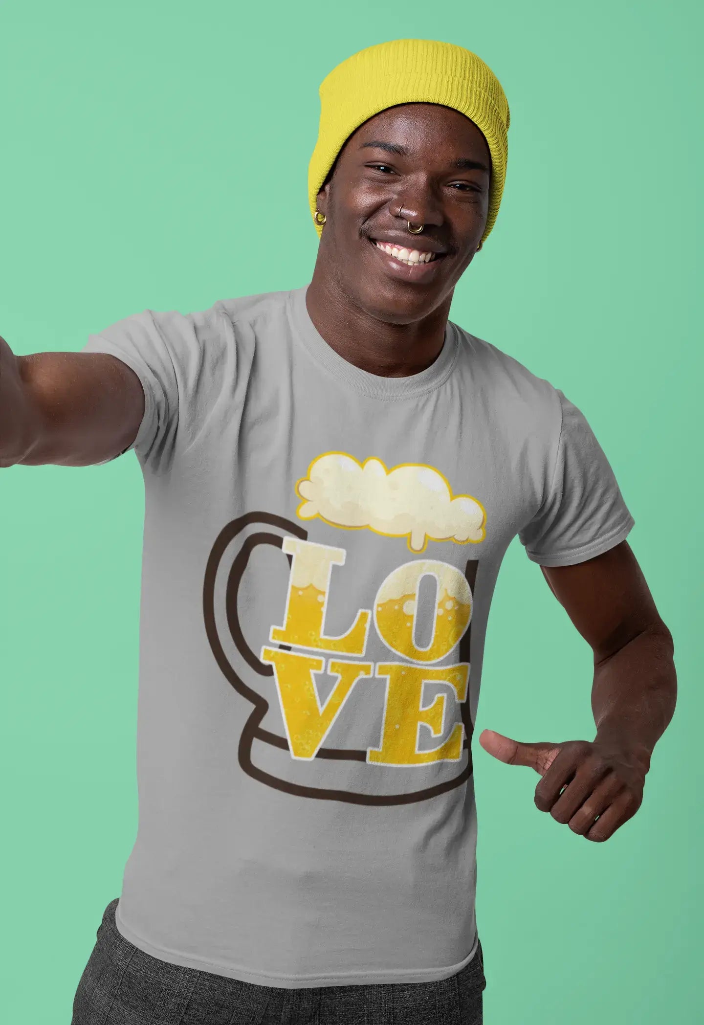 ULTRABASIC Herren-T-Shirt „Love Beer“ – lustiges T-Shirt für Alkohol- und Bierliebhaber