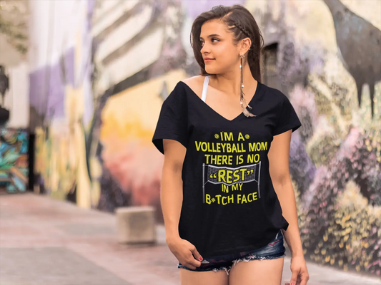 ULTRABASIC Damen-T-Shirt mit V-Ausschnitt „I'm a Volleyball Mom“ – lustiges Zitat