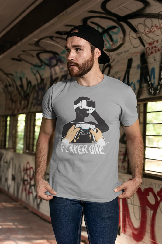 ULTRABASIC Men's Novelty T-Shirt Player One Gamer - Funny VR Gaming Tee Shirt