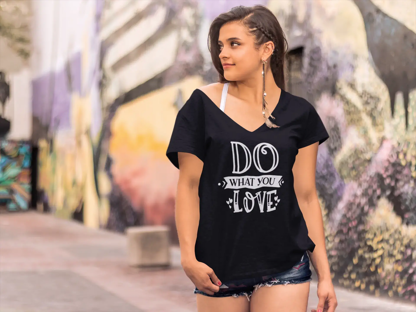 ULTRABASIC Women's T-Shirt Do What You Love - Short Sleeve Tee Shirt Tops