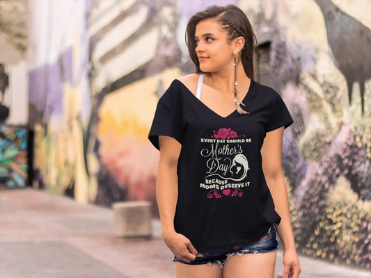 ULTRABASIC Damen-T-Shirt „Every Day Should be a Mother's Day – Moms Short Sleeve Tee Shirt Tops“.