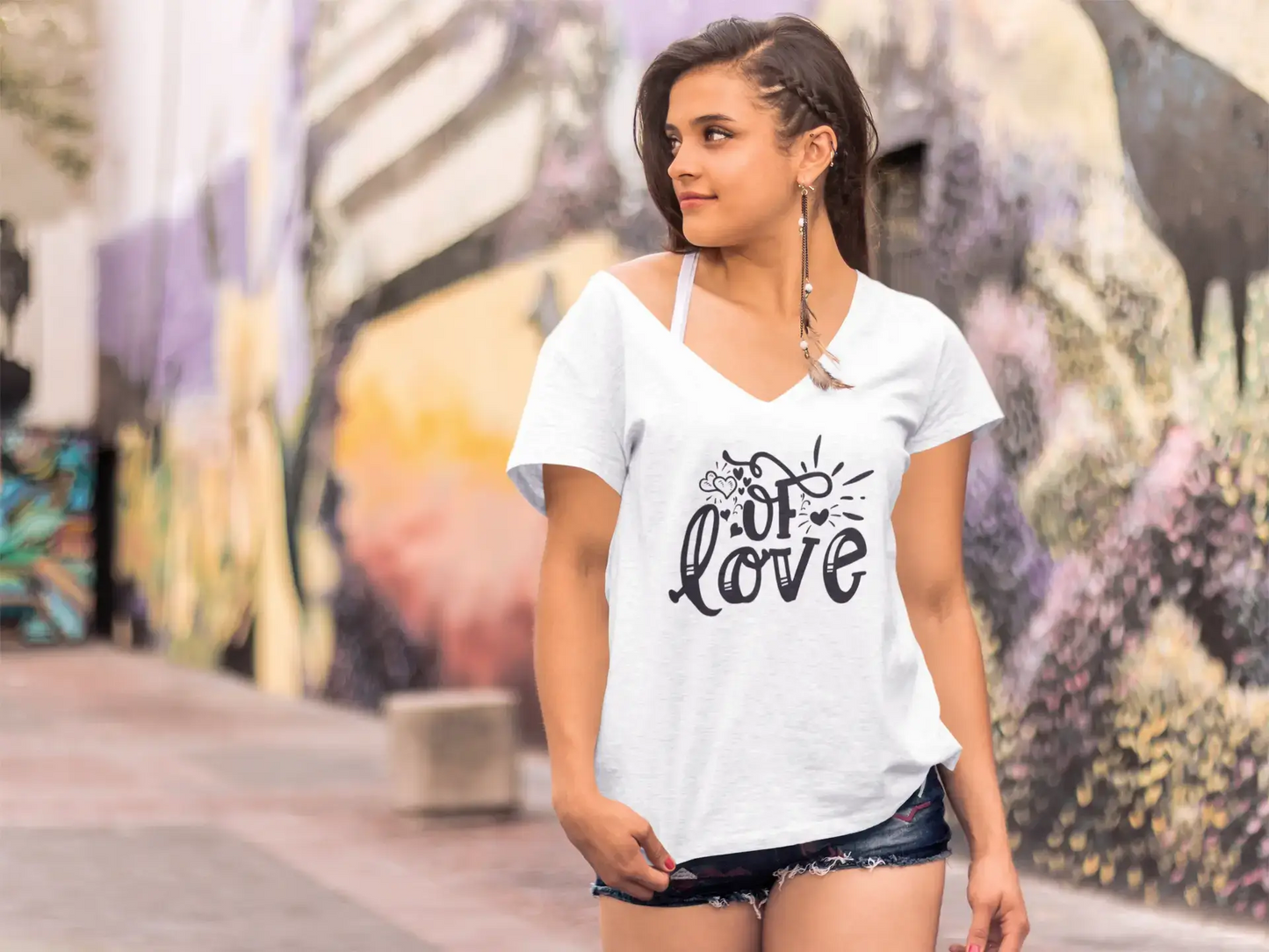 ULTRABASIC Women's T-Shirt Of Love - Short Sleeve Tee Shirt Tops