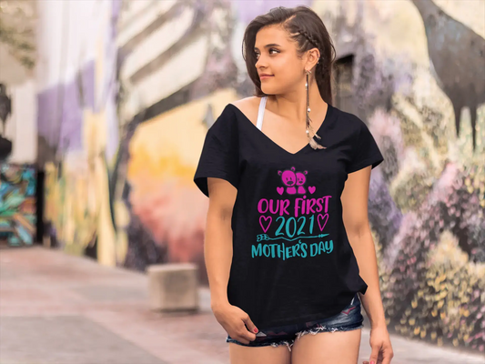 ULTRABASIC Women's T-Shirt Our First 2021 Mother's Day - Short Sleeve Tee Shirt Tops