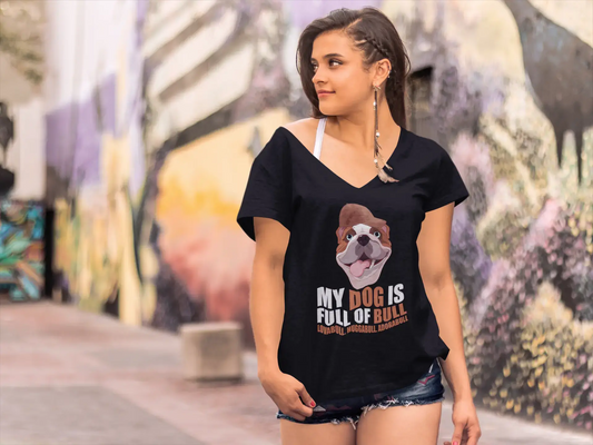 T-Shirt Femme ULTRABASIC Mon Chien Est Plein de Taureau - Tee Shirt Drôle Bouledogue