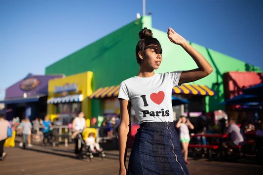 T-shirt femme I Love Paris Gift Girl photo célébrité 00038