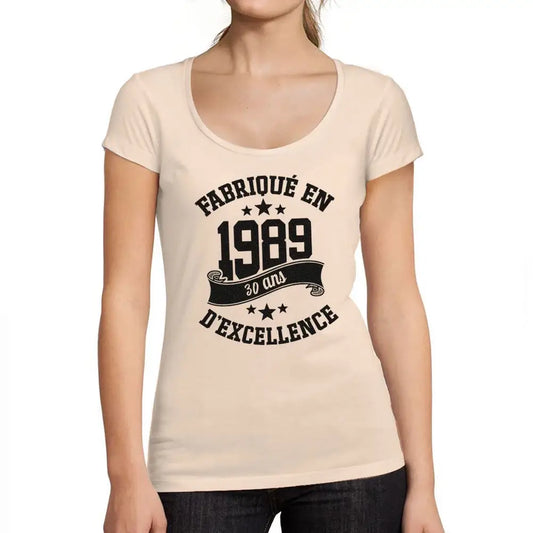 Women's Graphic T-Shirt Made in 1989 – Fabriqué en 1989 – 35th Birthday Anniversary 35 Year Old Gift 1989 Vintage Eco-Friendly Ladies Short Sleeve Novelty Tee