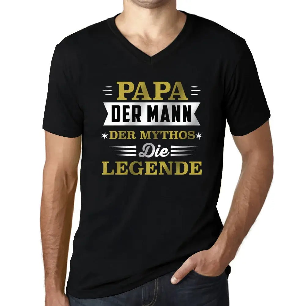 Men's Graphic T-Shirt V Neck Papa Der Mann Der Mythos Die Legende Eco-Friendly Limited Edition Short Sleeve Tee-Shirt Vintage Birthday Gift Novelty