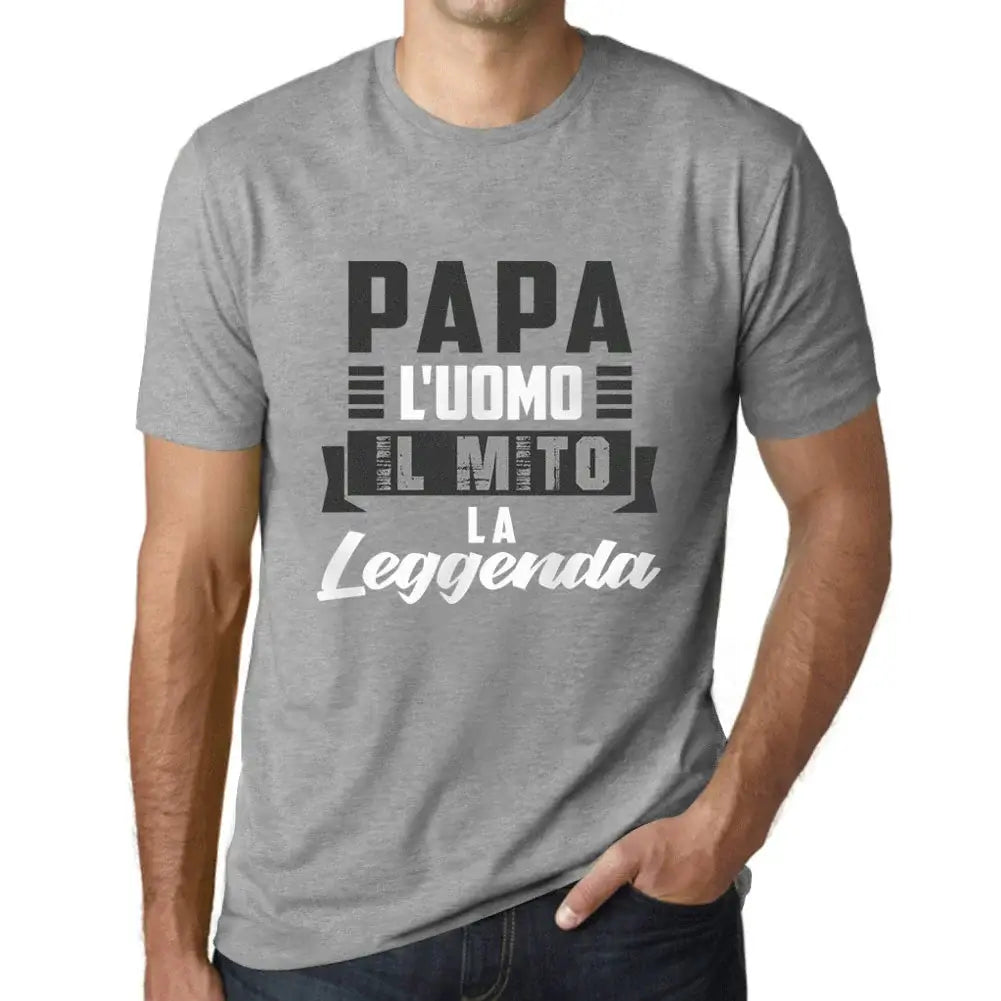 Men's Graphic T-Shirt Papa L'uomo Il Mito La Leggenda Eco-Friendly Limited Edition Short Sleeve Tee-Shirt Vintage Birthday Gift Novelty