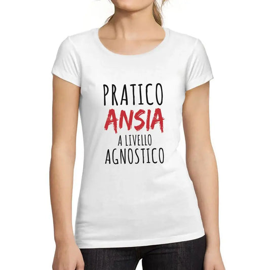 Women's Graphic T-Shirt Organic Pratico Ansia A Livello Agnostico Eco-Friendly Ladies Limited Edition Short Sleeve Tee-Shirt Vintage Birthday Gift Novelty