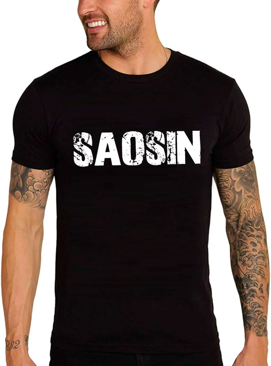 T-shirt noir uni pour hommes