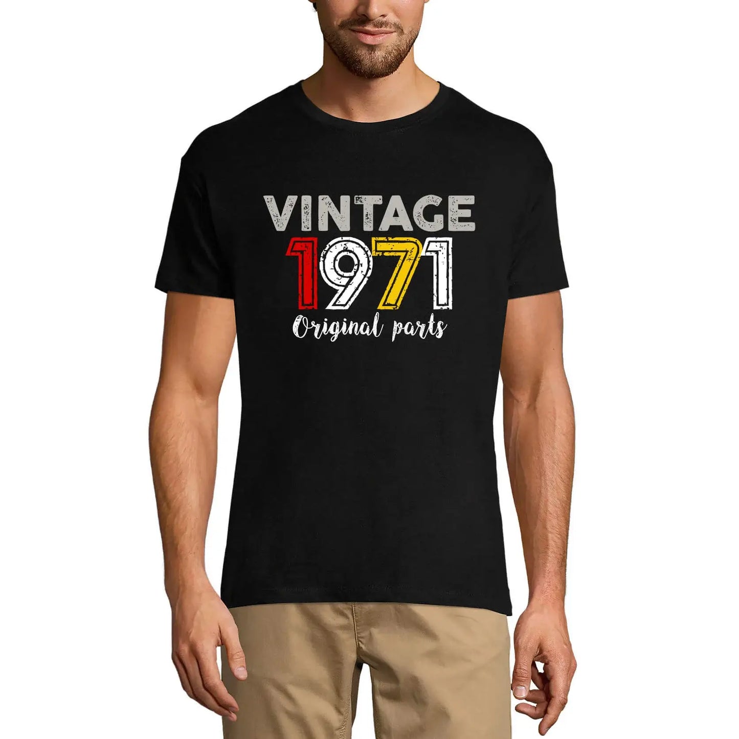 Men's Graphic T-Shirt Original Parts 1971 53rd Birthday Anniversary 53 Year Old Gift 1971 Vintage Eco-Friendly Short Sleeve Novelty Tee