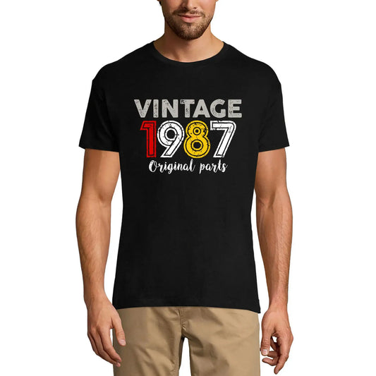 Men's Graphic T-Shirt Original Parts 1987 37th Birthday Anniversary 37 Year Old Gift 1987 Vintage Eco-Friendly Short Sleeve Novelty Tee