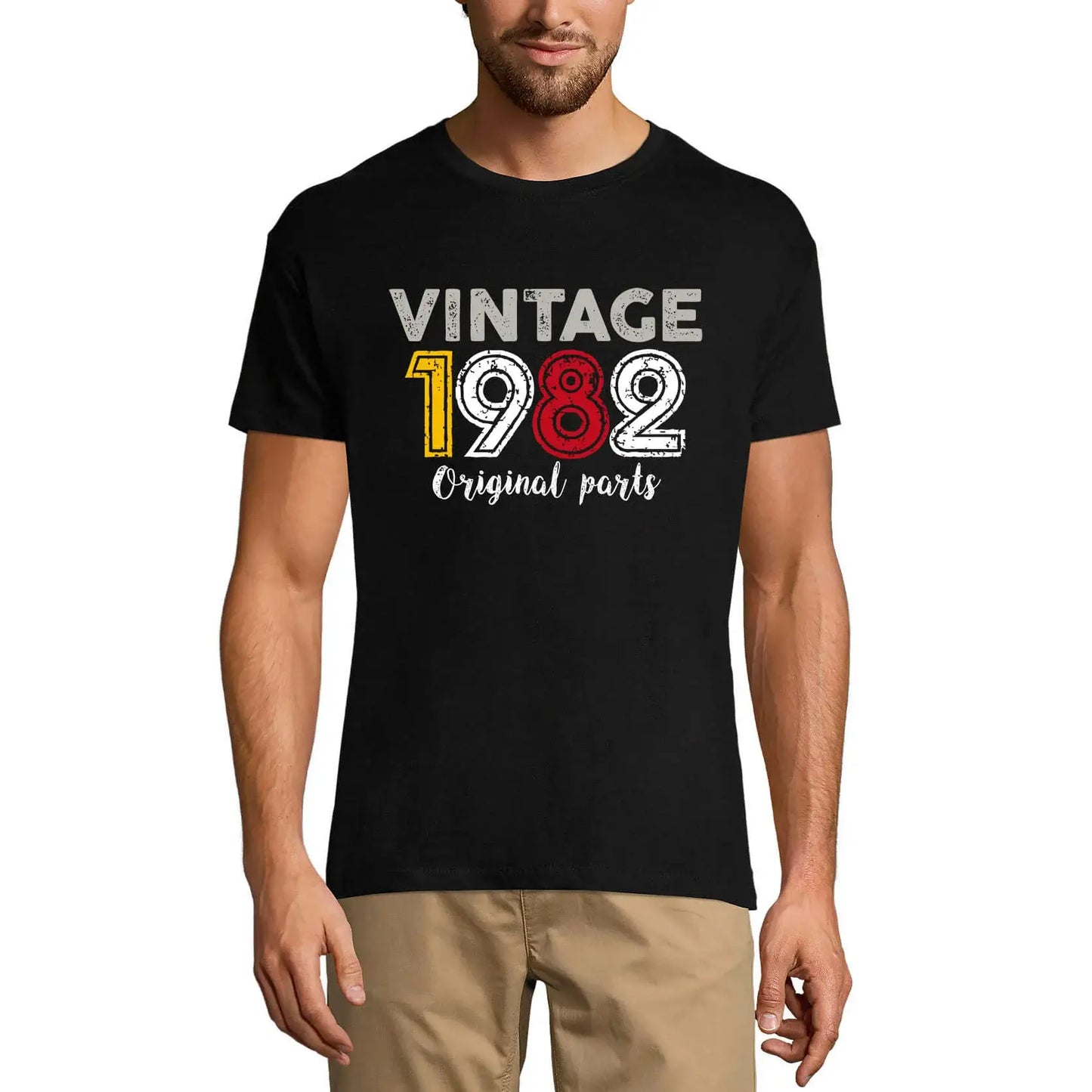 Men's Graphic T-Shirt Original Parts 1982 42nd Birthday Anniversary 42 Year Old Gift 1982 Vintage Eco-Friendly Short Sleeve Novelty Tee