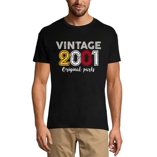 Men's Graphic T-Shirt Original Parts 2001 23rd Birthday Anniversary 23 Year Old Gift 2001 Vintage Eco-Friendly Short Sleeve Novelty Tee