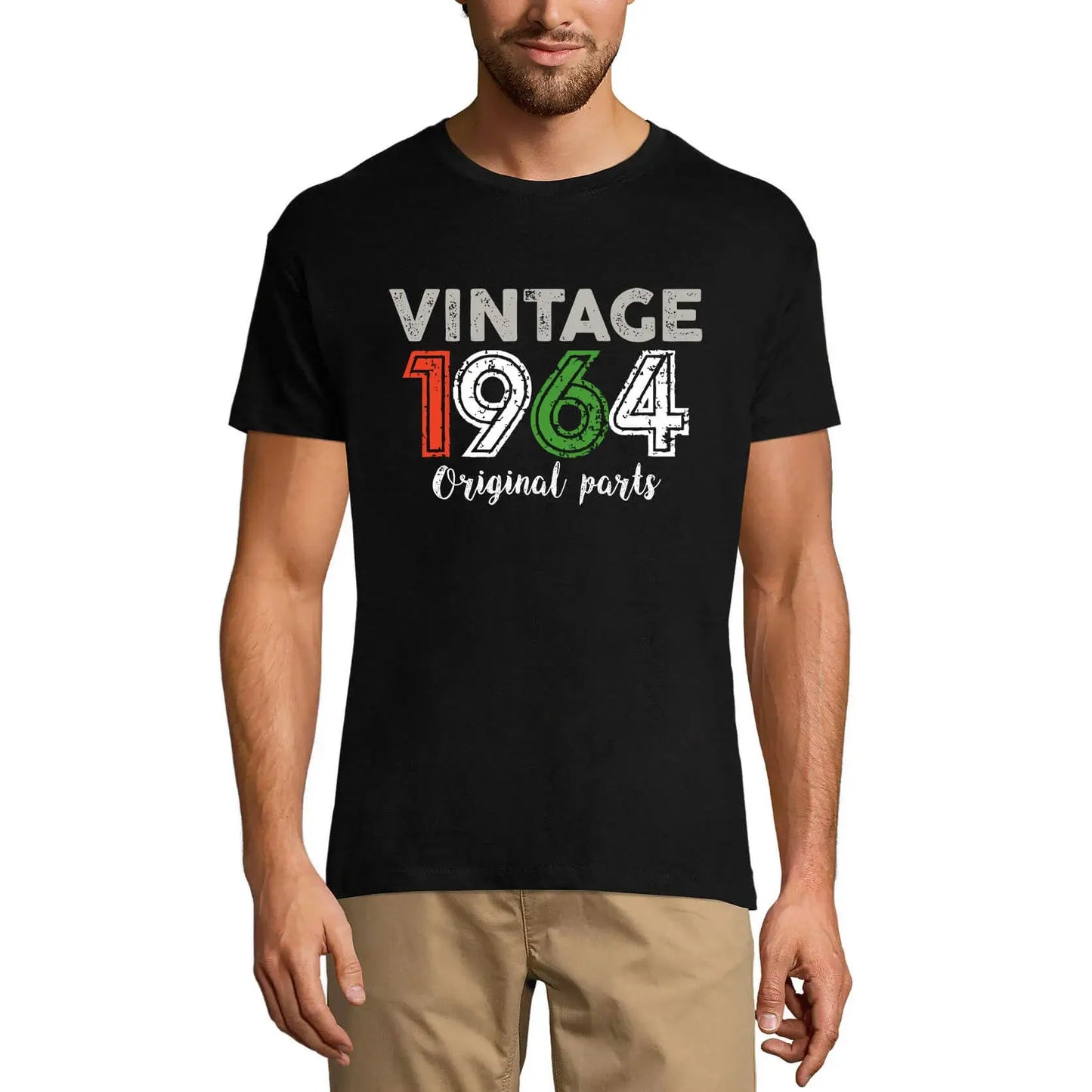 Men's Graphic T-Shirt Original Parts 1964 60th Birthday Anniversary 60 Year Old Gift 1964 Vintage Eco-Friendly Short Sleeve Novelty Tee