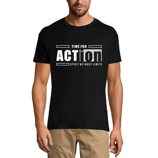 Men's Graphic T-Shirt Time For Action Spirit Without Limits Eco-Friendly Limited Edition Short Sleeve Tee-Shirt Vintage Birthday Gift Novelty