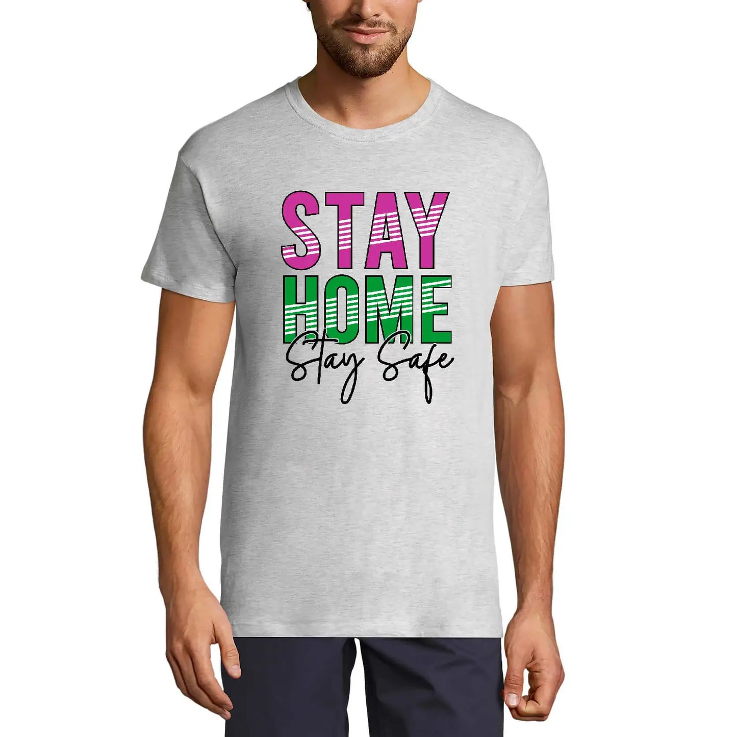 Men's Graphic T-Shirt Stay Home Stay Safe Eco-Friendly Limited Edition Short Sleeve Tee-Shirt Vintage Birthday Gift Novelty