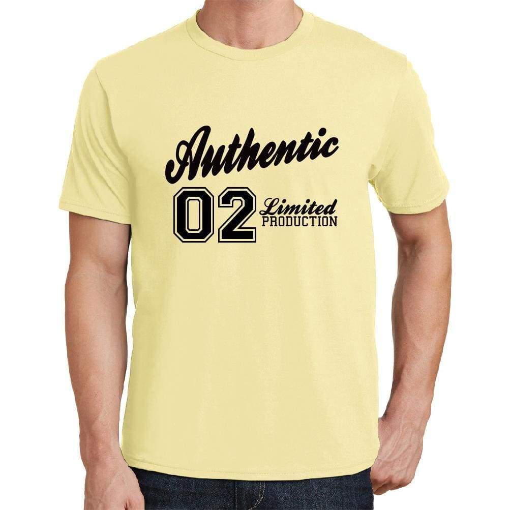 02, Authentic, Yellow, Men's Short Sleeve Round Neck T-shirt - ultrabasic-com