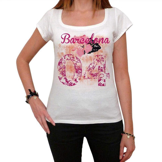 04, Barcelona, Women's Short Sleeve Round Neck T-shirt 00008 - ultrabasic-com