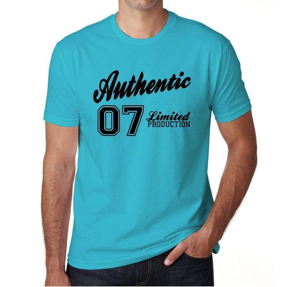 07, Authentic, Blue, Men's Short Sleeve Round Neck T-shirt 00122 - ultrabasic-com