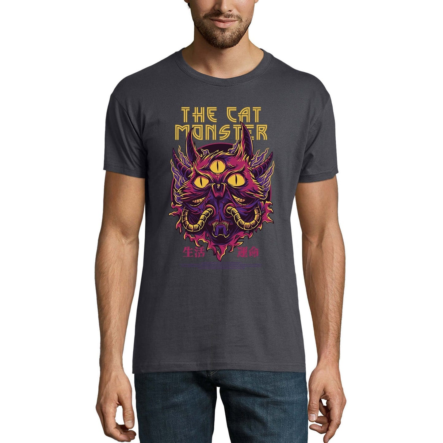 ULTRABASIC Men's Novelty T-Shirt The Cat Monster Tee Shirt