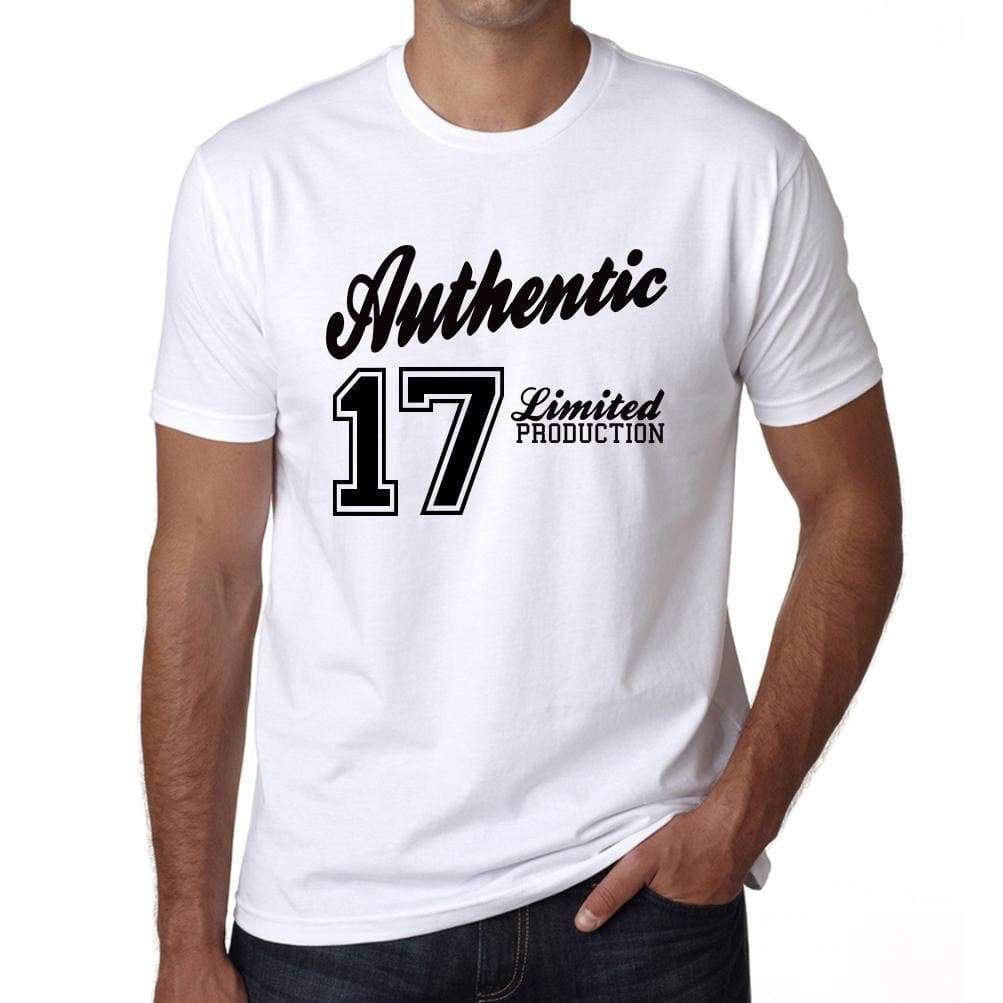 16, Authentic, White, Men's Short Sleeve Round Neck T-shirt 00123 - ultrabasic-com